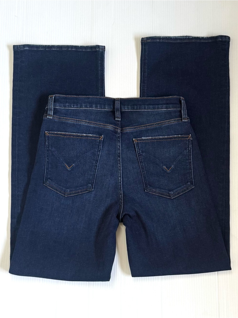 Hudson Rosie High Rise Wide Leg Jeans Poseidon Dark Wash Size 27 - Picture 4 of 8